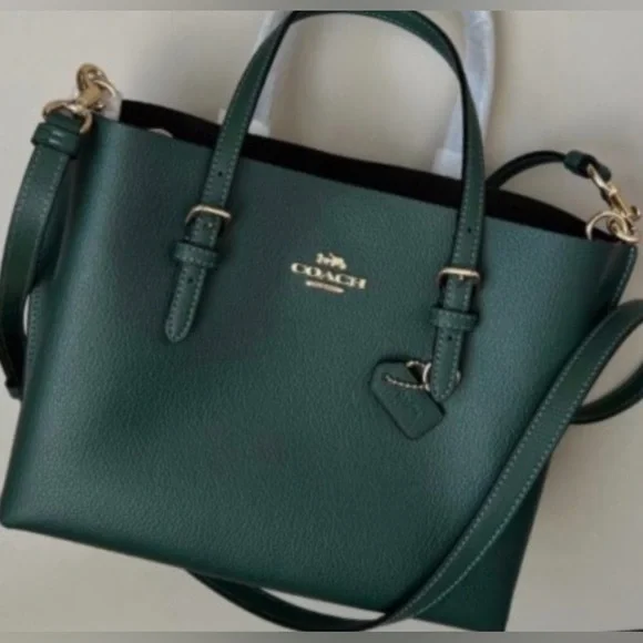 Coach Mollie Tote 25 Bag in Everglades Green & Leather Coach ID Zip Wallet. - Picture 15 of 16